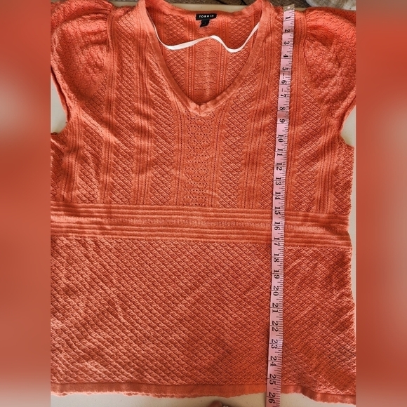 Torrid Apricot Brandy Everyday Soft Pointelle Pullover Women's Size 3. - Picture 6 of 7